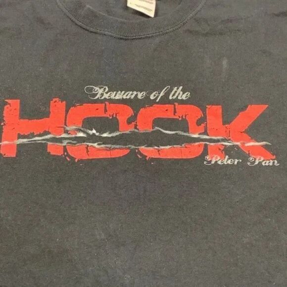 Peter Pan Beware Of The Hook T-Shirt Black Size Large Vintage - Picture 2 of 8
